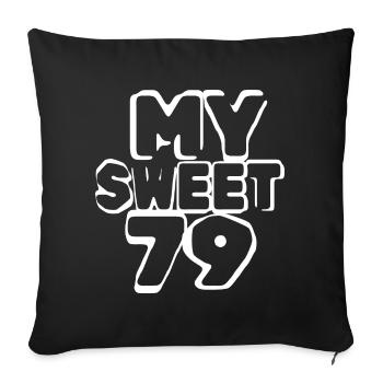 Anniversaire 79 - Housse de coussin décorative 45 x 45 cm - noir - Devant