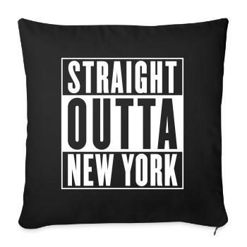 Straight outta Brooklyn (changeable color) - Sofa pillowcase 17,3'' x 17,3'' (45 x 45 cm) - black - Front