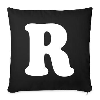 Large R Style Print | Letter R | R Logo - Sofa pillowcase 17,3'' x 17,3'' (45 x 45 cm) - black - Front