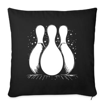 Quilles de bowling - Housse de coussin décorative 45 x 45 cm - noir - Devant