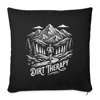 Course sur sentier - Thérapie de la saleté - Housse de coussin décorative 45 x 45 cm - noir - Devant
