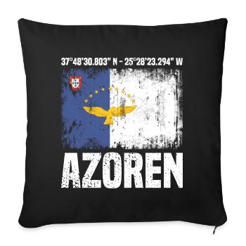 Voyage insulaire aux Açores - Housse de coussin décorative 45 x 45 cm - noir - Devant