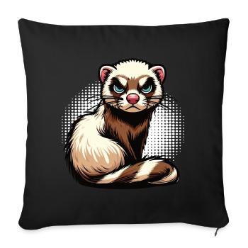 ferret ferret holder ferret owner - Sofa pillowcase 17,3'' x 17,3'' (45 x 45 cm) - black - Front