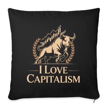 I Love Capitalism Unternehmer Aktien Kapitalismus - Sofakissenbezug 45 x 45 cm - Schwarz - Vorne