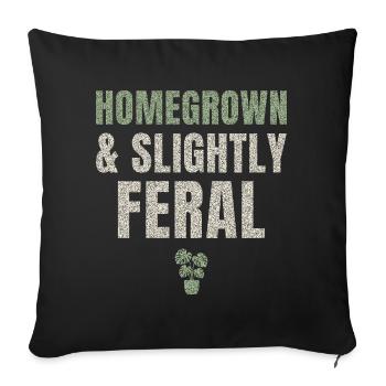 Homegrown And Slightly Feral - Sofa pillowcase 17,3'' x 17,3'' (45 x 45 cm) - black - Front