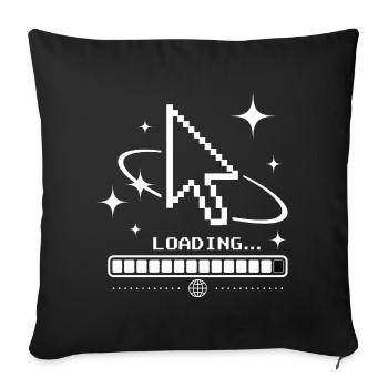 Y2K Cursor & Loading Bar – Retro 2000s Tech Look - Sofa pillowcase 17,3'' x 17,3'' (45 x 45 cm) - black - Front