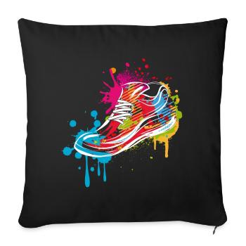 Graffiti Sneaker - Housse de coussin décorative 45 x 45 cm - noir - Devant