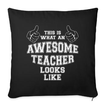 Cool C'est ce à quoi ressemble un enseignant génial - Housse de coussin décorative 45 x 45 cm - noir - Devant