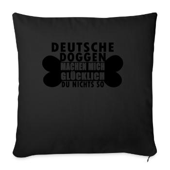 Deutsche Dogge Hunde Shirt Geschenk - Sofakissenbezug 45 x 45 cm - Schwarz - Vorne