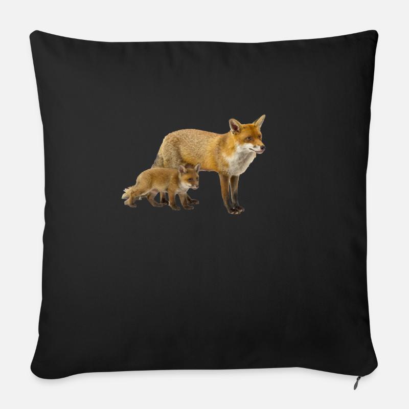 Fuchs - Sofakissenbezug 45 x 45 cm - Schwarz