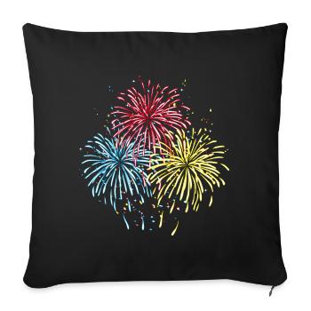 Feux d'artifice en trois couleurs - Housse de coussin décorative 45 x 45 cm - noir - Devant
