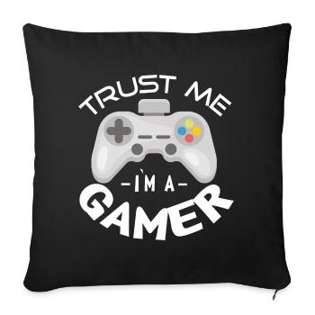 Trust me I'm gamers gambling console game - Sofa pillowcase 17,3'' x 17,3'' (45 x 45 cm) - black - Front