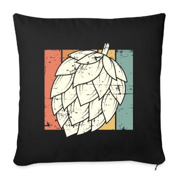 Beer Hops - Sofa pillowcase 17,3'' x 17,3'' (45 x 45 cm) - black - Front