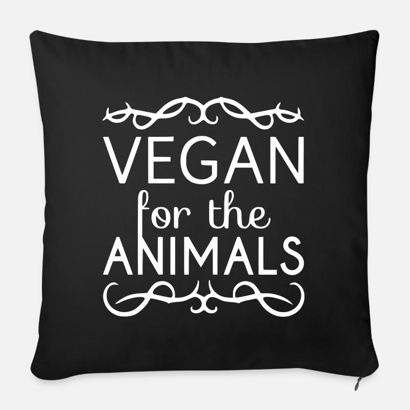 vegan for the animals - Sofakissenbezug 45 x 45 cm - Schwarz