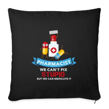 Pharmacien - Examen de pharmacie de pharmacien cadeau - Housse de coussin décorative 45 x 45 cm - noir - Devant