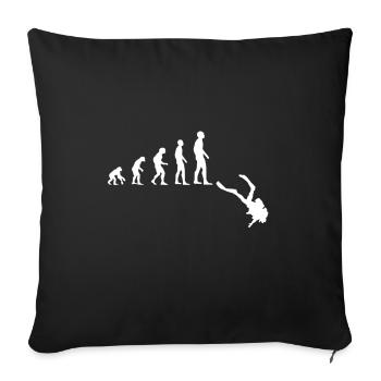 Plongée Plongeur Evolution Idée de cadeau - Housse de coussin décorative 45 x 45 cm - noir - Devant