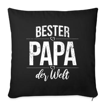 Meilleur papa du monde - Vintage blanc - Housse de coussin décorative 45 x 45 cm - noir - Devant