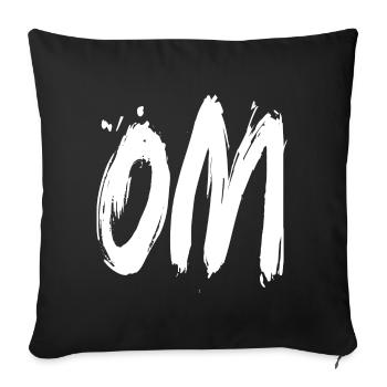 OM Yoga - Sofakissenbezug 45 x 45 cm - Schwarz - Vorne