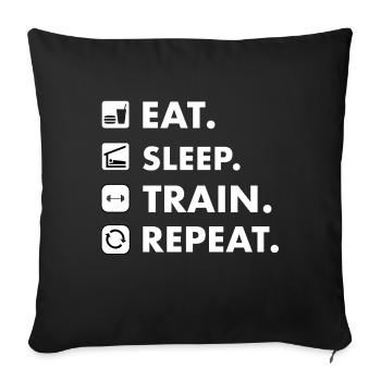 Je m’ennes. Sleep. Train. Repeat. - Housse de coussin décorative 45 x 45 cm - noir - Devant