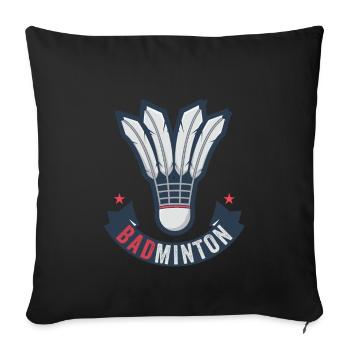 Badminton - Sofakissenbezug 45 x 45 cm - Schwarz - Vorne