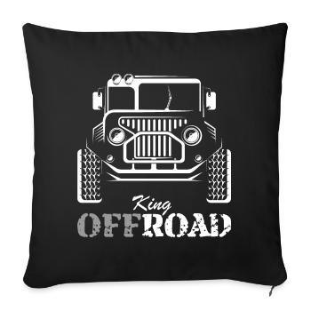 Offroad 4x4 Auto Truck SUV Gelände Wagen Symbol - Sofakissenbezug 45 x 45 cm - Schwarz - Vorne