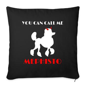 Caniche Mephisto Faust Goethe Sort - Housse de coussin décorative 45 x 45 cm - noir - Devant