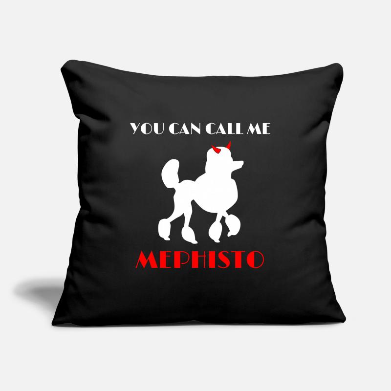 Caniche Mephisto Faust Goethe Sort Housse de coussin décorative 45 x 45 cm