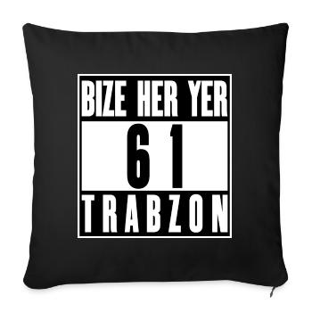 Bize son y compris Trabzon - Housse de coussin décorative 45 x 45 cm - noir - Devant
