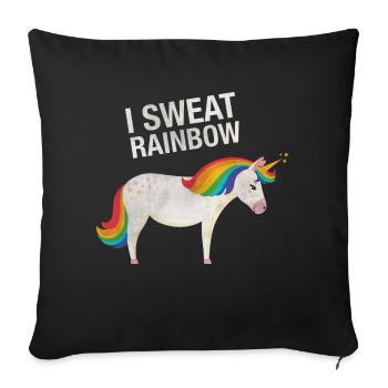 I Sweat Rainbow | Cool Unicorn Retro Vintage Style - Sofa pillowcase 17,3'' x 17,3'' (45 x 45 cm) - black - Front