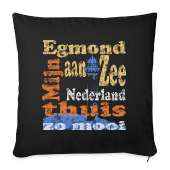 Egmond aan Zee Holland - Sofakissenbezug 45 x 45 cm - Schwarz - Vorne