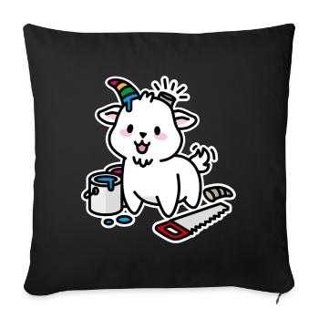Unicorn DIY Kawaii Cute Capricorn funny Goat - Sofa pillowcase 17,3'' x 17,3'' (45 x 45 cm) - black - Front