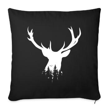 deer symbol geschenk idee hirsch Wald forest - Sofakissenbezug 45 x 45 cm - Schwarz - Vorne