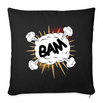 Bam comic fight cloud for your own texts & motifs - Sofa pillowcase 17,3'' x 17,3'' (45 x 45 cm) - black - Front