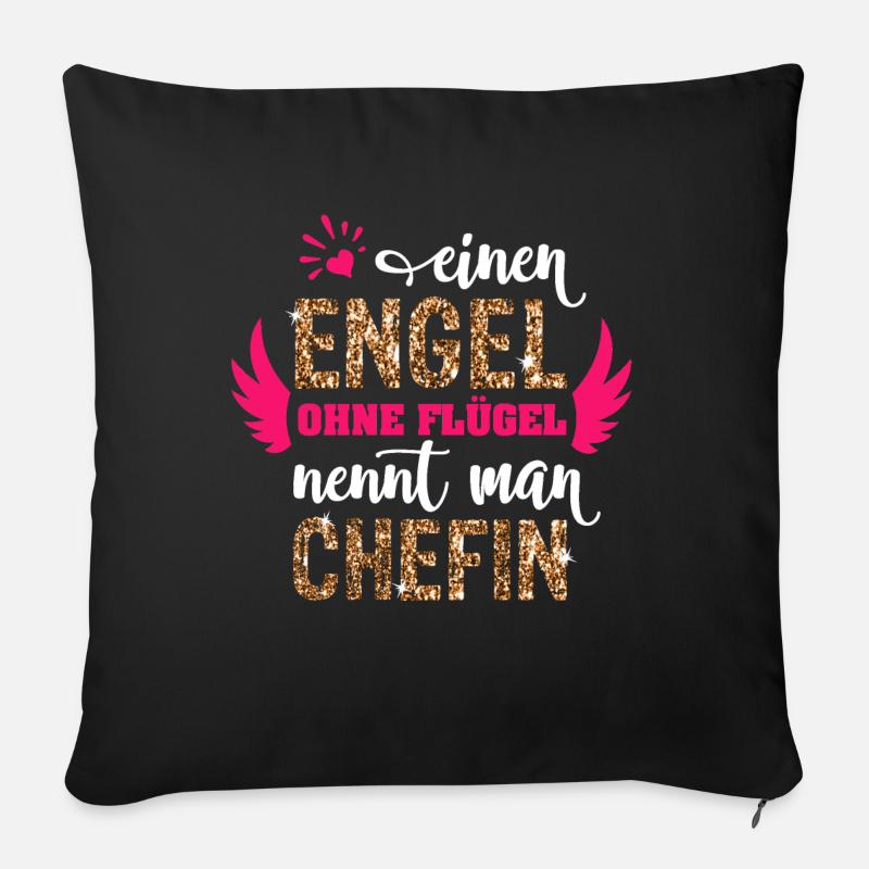 liebste beste Chefin Spruch Vorgesetzte Geschenk - Sofakissenbezug 45 x 45 cm - Schwarz