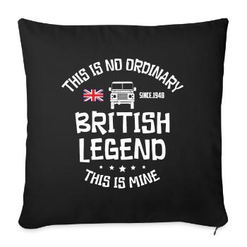 Landy Car British Legend - Sofakissenbezug 45 x 45 cm - Schwarz - Vorne