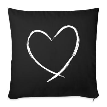 Heart symbol love gift friendship romantic - Sofa pillowcase 17,3'' x 17,3'' (45 x 45 cm) - black - Front