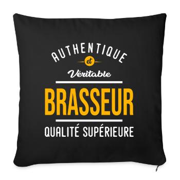 Beruf BREWER authentische Zitate Beruf - Sofakissenbezug 45 x 45 cm - Schwarz - Vorne