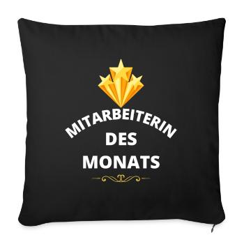 MITARBEITERin des Monats Wertschätzung Danke - Sofakissenbezug 45 x 45 cm - Schwarz - Vorne