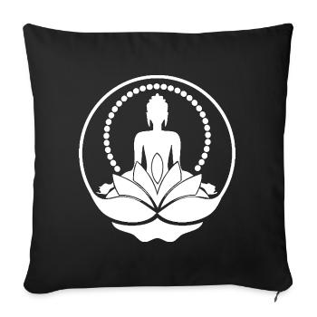 Bouddha - Housse de coussin décorative 45 x 45 cm - noir - Devant
