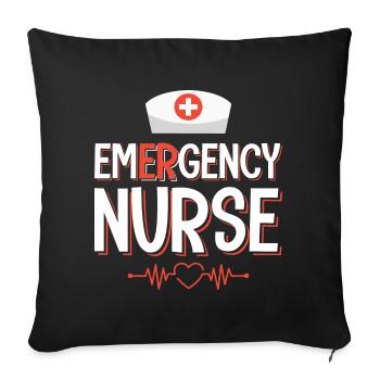 Infirmière infirmière - Housse de coussin décorative 45 x 45 cm - noir - Devant