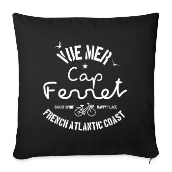 Vue Mer Cap Ferret - Housse de coussin décorative 45 x 45 cm - noir - Devant