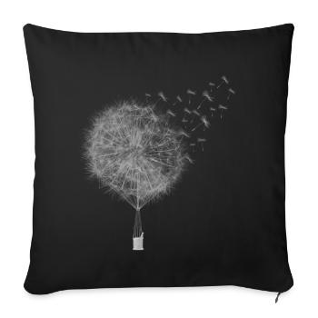 Montgolfière Pissenlit. C’est un cadeau. Idée. - Housse de coussin décorative 45 x 45 cm - noir - Devant