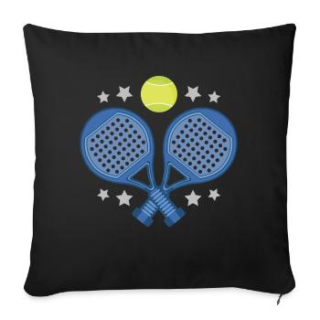 Padel ball racket - Sofa pillowcase 17,3'' x 17,3'' (45 x 45 cm) - black - Front