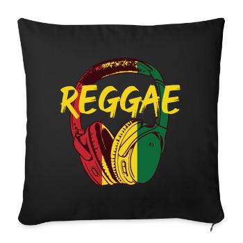 Reggae musique casque - Housse de coussin décorative 45 x 45 cm - noir - Devant