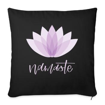 Yoga Namaste Lotus Flower Sport Relaxation - Sofa pillowcase 17,3'' x 17,3'' (45 x 45 cm) - black - Front