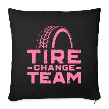 Équipe de changement de pneus changement de roue changement de pneus - Housse de coussin décorative 45 x 45 cm - noir - Devant