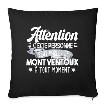 Mont Ventoux Cycliste Montagne Randonnée Alpes - Housse de coussin décorative 45 x 45 cm - noir - Devant
