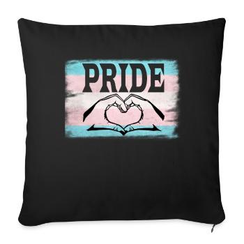 Transgender Pride - Sofa pillowcase 17,3'' x 17,3'' (45 x 45 cm) - black - Front