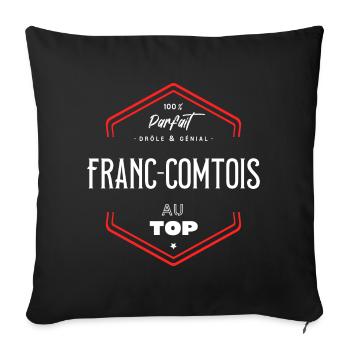 Franc comtois parfait et au top - Housse de coussin décorative 45 x 45 cm - noir - Devant