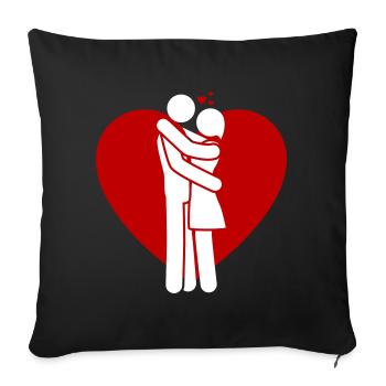 couple love heart - Sofa pillowcase 17,3'' x 17,3'' (45 x 45 cm) - black - Front